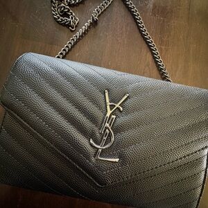 Black Leather Chain Bag
